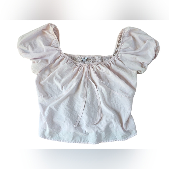 Koaj Light Pink Cropped Flowy Off The Shoulder Top Size L - Picture 1 of 3